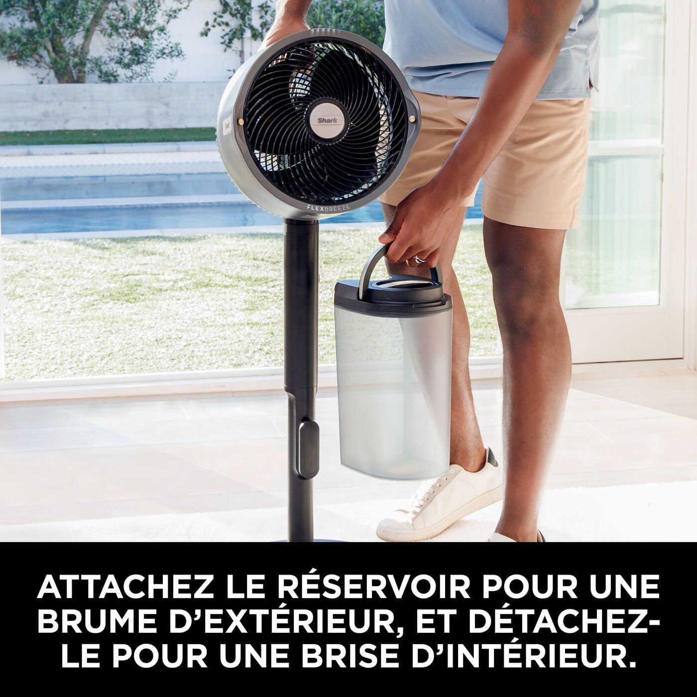 Shark FlexBreeze Pro Mist Ventilateur intérieur/extérieur sans fil + Cadeau 🎁