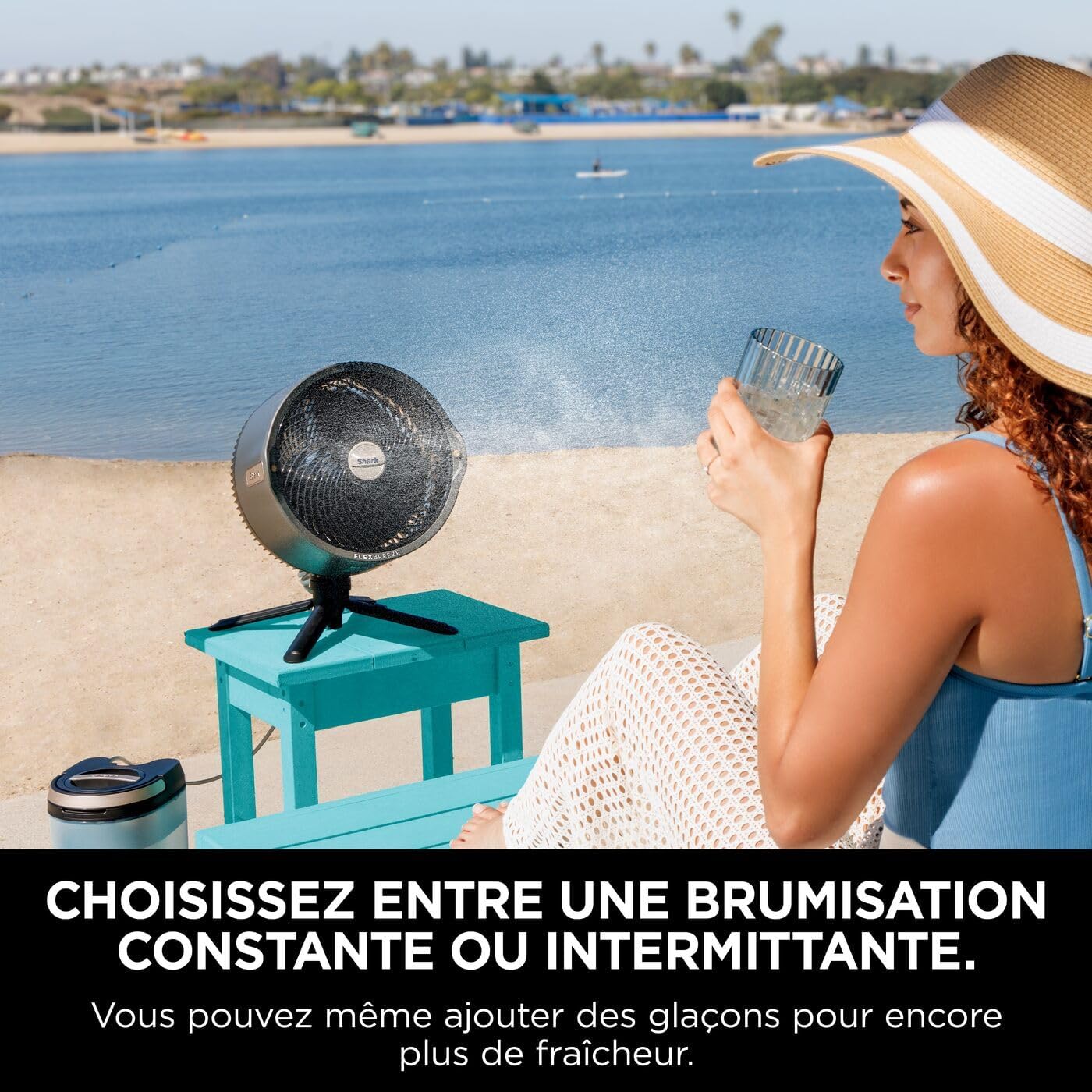 Shark FlexBreeze Pro Mist Ventilateur intérieur/extérieur sans fil + Cadeau 🎁